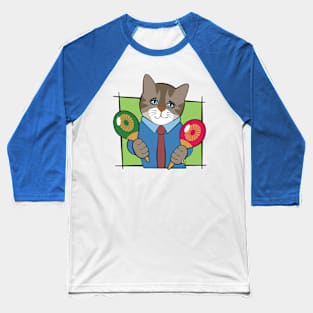 Music Maracas Boy Cat Baseball T-Shirt